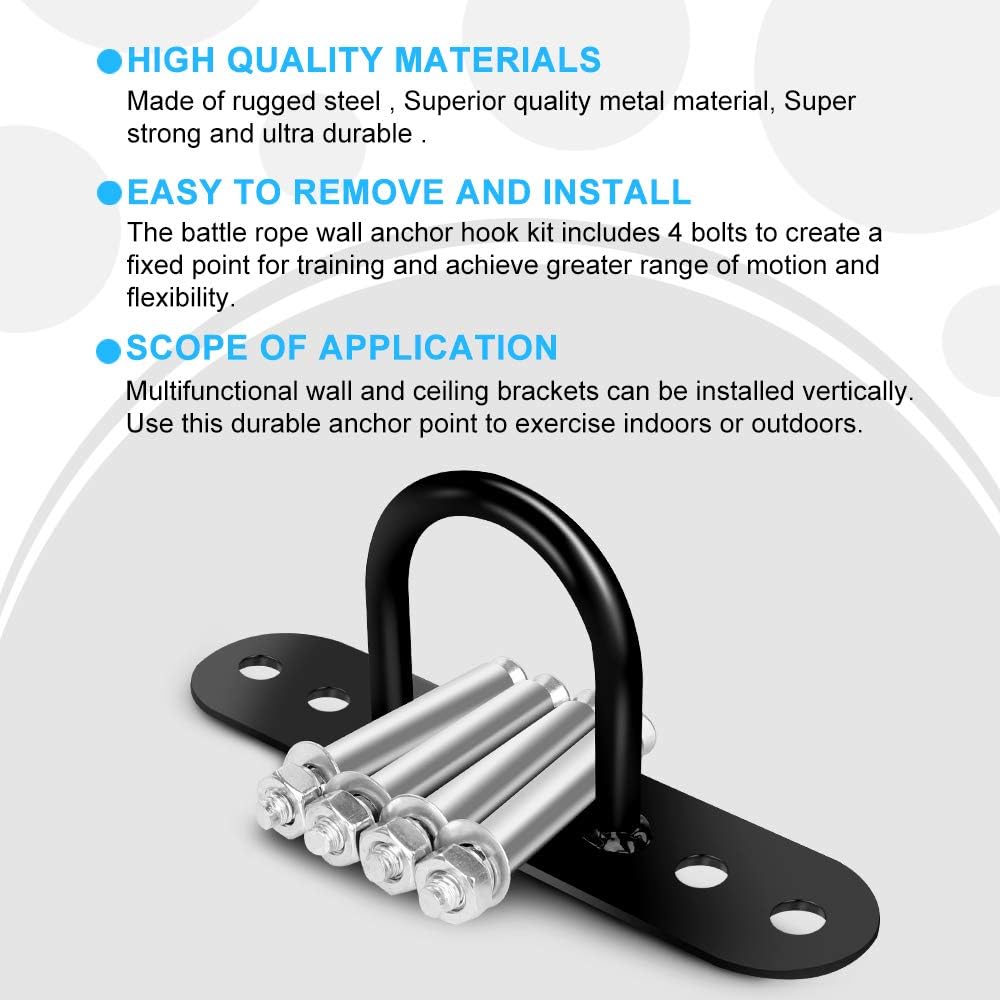 Battle Rope Anchor, Battle Rope Wall & Battle Rope Wall Anchor Hook, Wall Ceiling Mounting