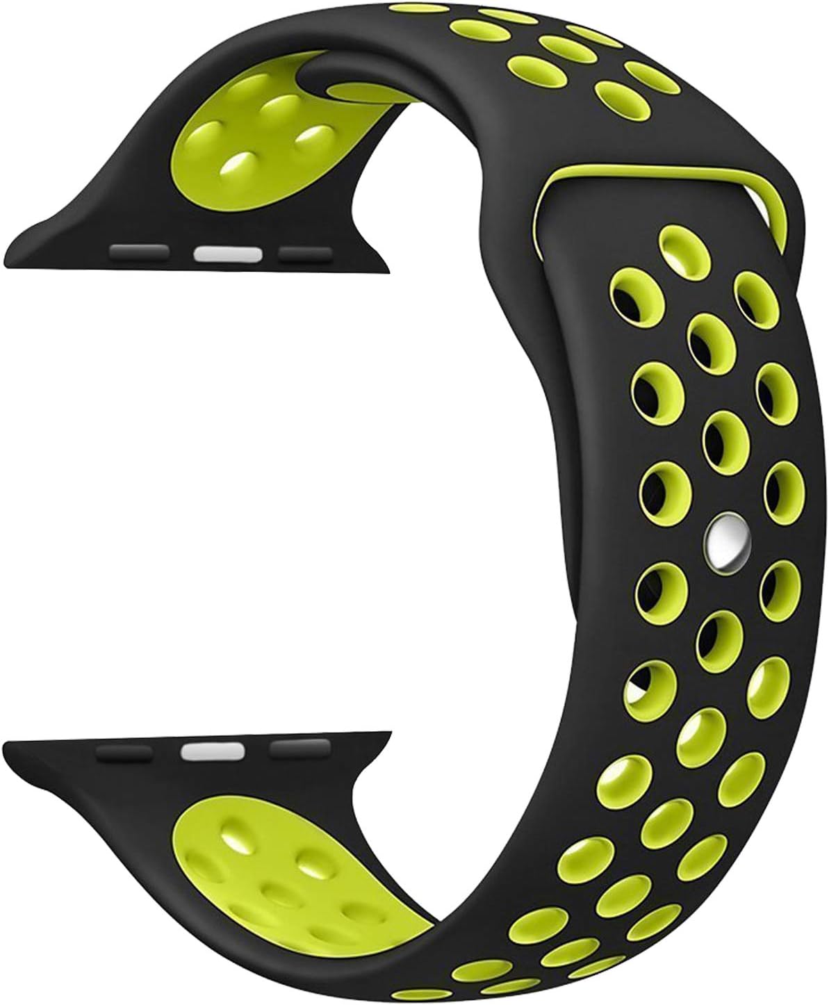 TASLAR Dual-Color Soft Silicone Sport Wristband TPU Breathable Band Strap Bracelet Compatible with iWatch 38MM 40MM Series 5/4/3/2/1