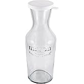 Grant Howard Mason Classics Embossed Glass Carafe and Decanter with White Screw Top, 34 oz