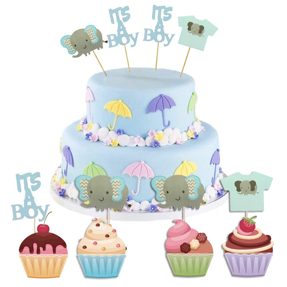 Cute Elephant Cupcake Toppers Elephant Cake Toppers For Baby Shower