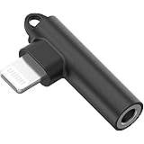 Mangotek Lightning to 3.5 mm Headphone Jack Adapter, Apple MFi Certified Right Angle iPhone Headphone Adapter Aux Dongle Audi