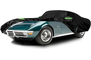 SPORTULI Waterproof Car Covers Replace for 1968–1982 Corvette C3, 6 Layers All Weather Custom-fit Car Cover with Zipper Door for Snow Rain Dust Hail Protection (C3)