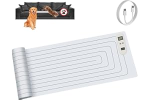 SEERWAY Rechargeable Pet Training Mat with Detachable Controller - 3 Training Modes & 3 Intensity Levels, Electric Shock Pad to Keep Dogs & Cats Off Couch, Bed, Countertop - Waterproof & Chew-Resistant