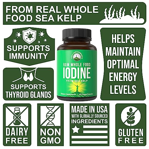 Iodine from Organic Kelp by Peak Performance Thyroid and Metabolism Support, High Potency