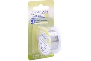 Artistic Wire, 28 Gauge Tarnish Resistant Tinned Copper Craft Wire, Silver Color, 15 yd