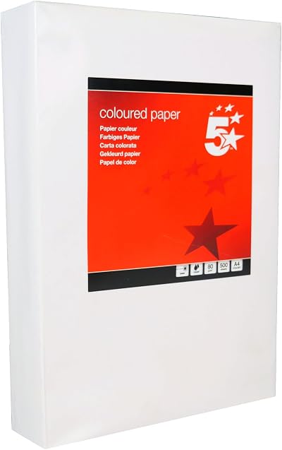 5 Star Office Coloured Copier Paper 80gsm A4 Cream 500 Sheets Ream Wrapped