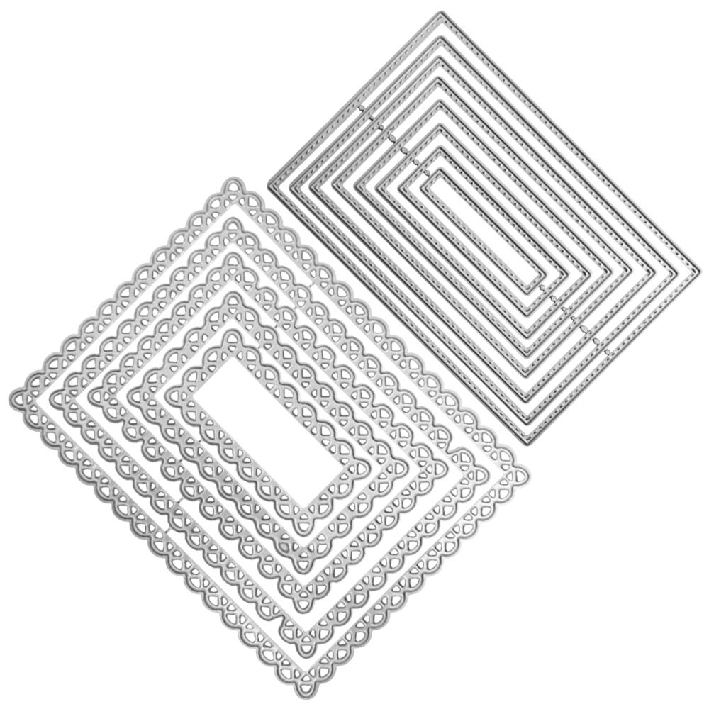 2 PCS Cutting Dies for Card Making, FineGood Die Cutting Dies for Cards Rectangle Die Cuts for Card Making Embossing Stencils for DIY Scrapbooking Albumn