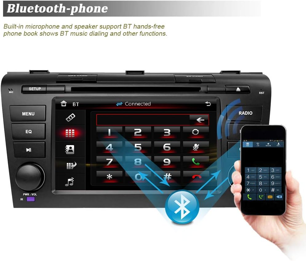 NVGOTEV Car Audio Stereo Headunit Fits for Mazda 3 2004