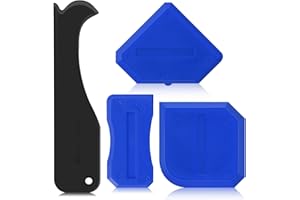 Outus 4 Pieces Silicone Caulking Tool Set Sealant Finishing Grout Scraper Caulking Removal Tool for Kitchen Bathroom Floor Sink Joint Sealant Sealing Home House Renovation, Reuse and Replace (Blue)