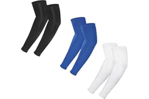 BOHUIZ 3Pairs Arm Sleeves for Kids, Outdoor Breathable Elastic Ice Sleeve for Youth Basketball Football Baseball Sports