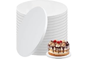 10 Inch Cake Drums 15 Pack, 1/2 Inch Thick White Round Cake Boards Decorating Supplies, Sturdy Corrugated Cardboard Base 10 I
