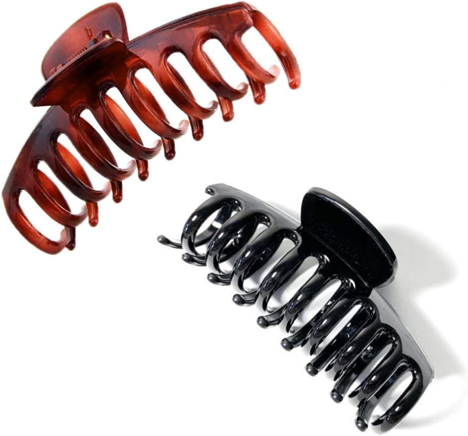 2 Pieces Hair Clips Plastic Hair Claws Pins Women Thick Hair Claw Clamps for Girls and Women (4