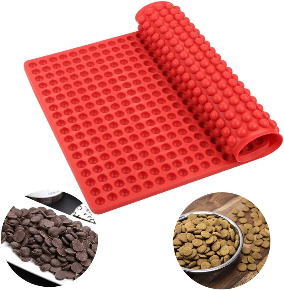 Webake Silicone Baking Mat Dog Biscuits Mould 1.2 cm Chocolate Moulds Hemisphere Baking Mould with Nubs 468 Cavity Dog Food Mold for Dog Biscuits Dog Treats - Image 5