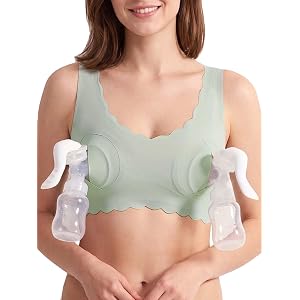 JOYNCLEON Hands-Free Nursing & Pumping Bra, Seamless Jelly Support for Women