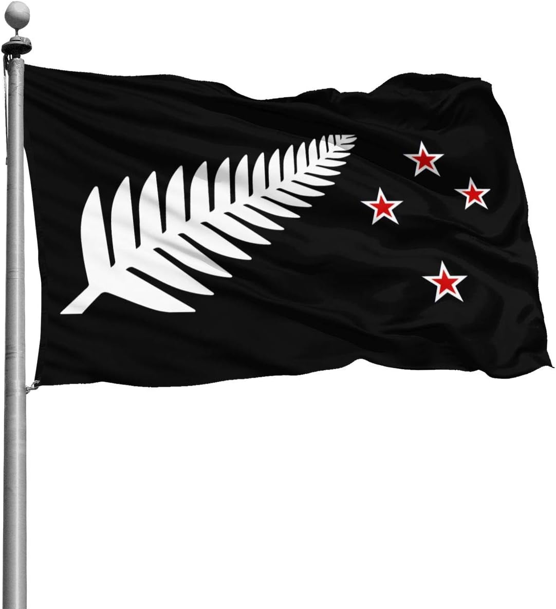 YUANJIUHUI Mens New Zealand Maori Fern Flag 4x6 Ft Flag,Outdoor Courtyard Garden Terrace Balcony 4x6 Ft Polyester Printed Banner Flags