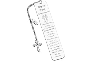 ACCOLIAMBER First Communion Gifts for Girls First Communion Gifts for Boys Women Men 1st Holy Communion Bookmark Baptism Confirmation Gifts for Teen Christian Religious Easter Gifts for Kid Easter Basket Stuffers