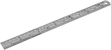 Rolson 50824 300mm Stainless Steel Ruler with Metric and Fraction Scales