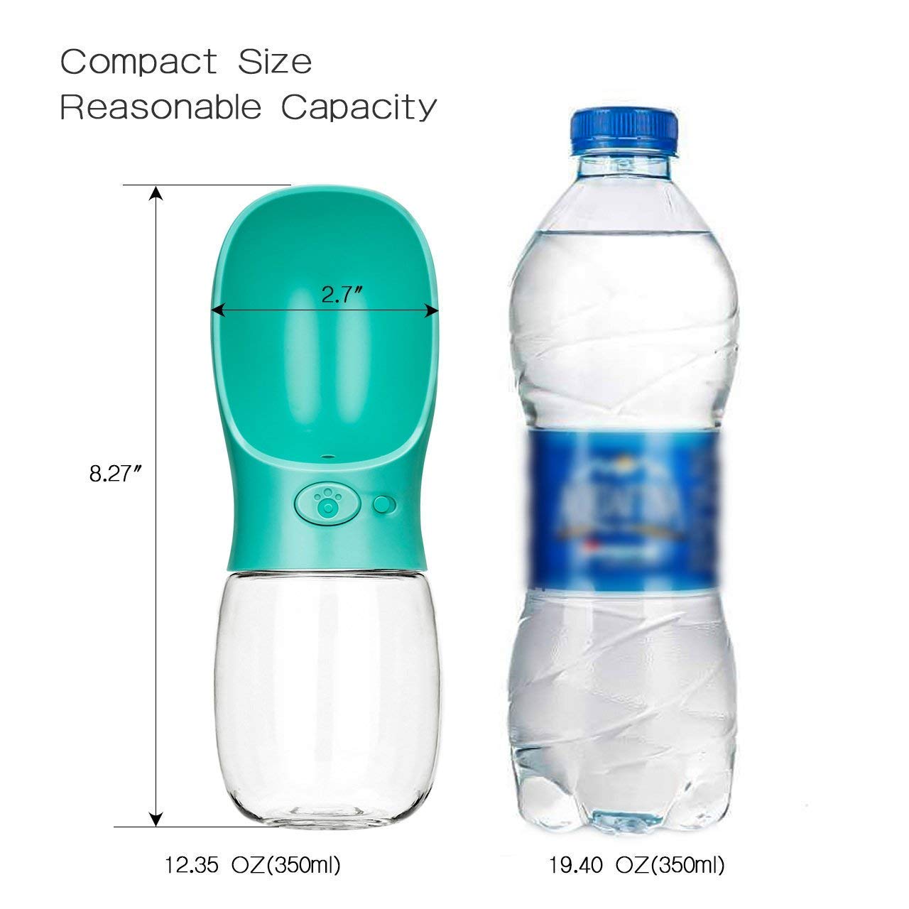 Portable Pet Dog Water Bottle - Portable Pet Dog Water Bottle - Portable Dog Water Dispenser, Fashion Pet Water Bottle Travel Dog Cat Water Dispenser with Drinking Feeder, Leak Proof, 350ml/12oz