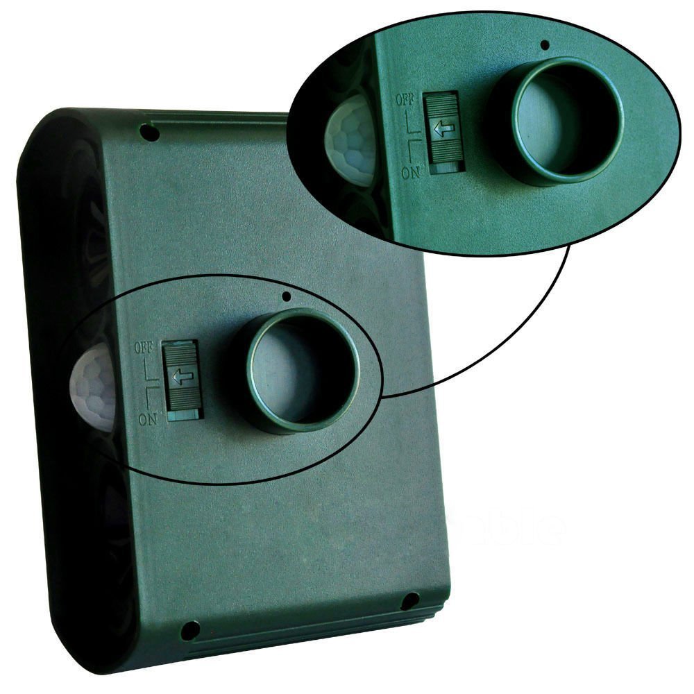 Cat Repellent Ultrasonic Animal Repeller Solar Battery Operated Motion Activated Outdoor Waterproof Electronic Cat Scarer Deterrent with Ground Stake for Fox, Squirrel, Mice - Yard, Lawn and Farm