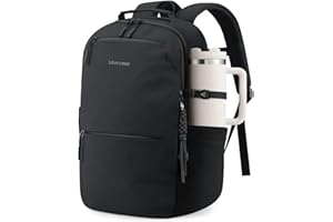 LOVEVOOK Laptop Backpack for Women Men with Giant Tumbler Holder - 15.6Inch Work Computer Travel Backpack with Laptop Compartment, Water Resistant, Cute Commuter College Teacher Nurse Purse Bag,Black