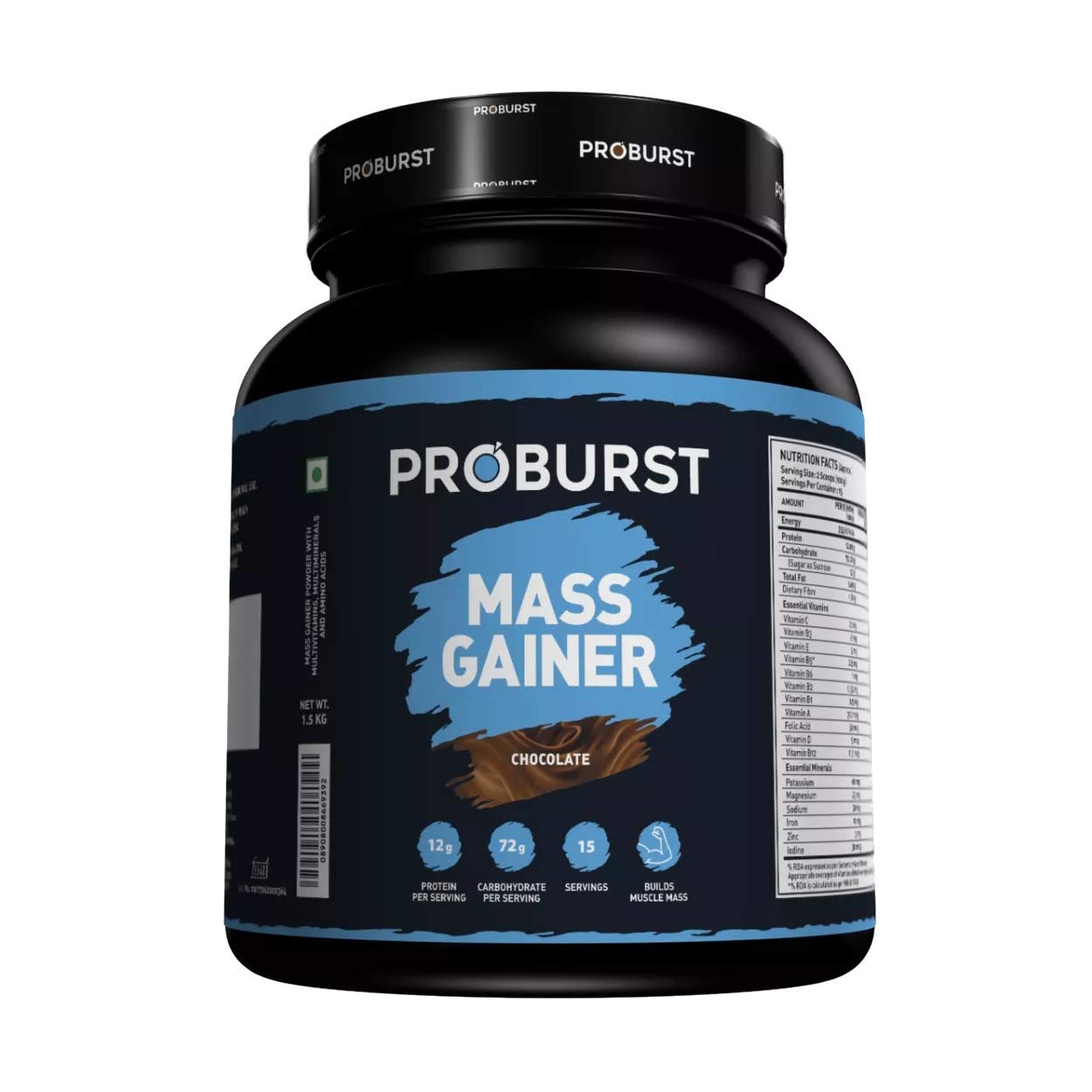 Proburst Mass Gainer Chocolate 1 5 Kg Amazon In Health Personal Care