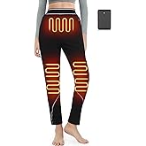 FERNIDA Women Heated Pants with Battery Pack Fleece Heated Thermal Long Johns 7.4V Electric Heated Leggings for Outdoor, Home