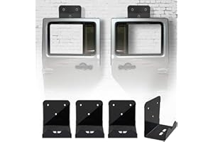 BOLAXIN 4 x Heavy Duty Door Hanger Rack Bracket, Full Hard Mount on Garage Wall for Jeep Wrangler JK JKU JL JLU CJ YJ TJ LJ JT 1956-2023 All Models 4 Doors-Black