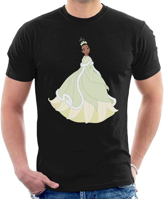 Disney Christmas Tiana Festive Gown Smile Men's TShirt Amazon.co.uk