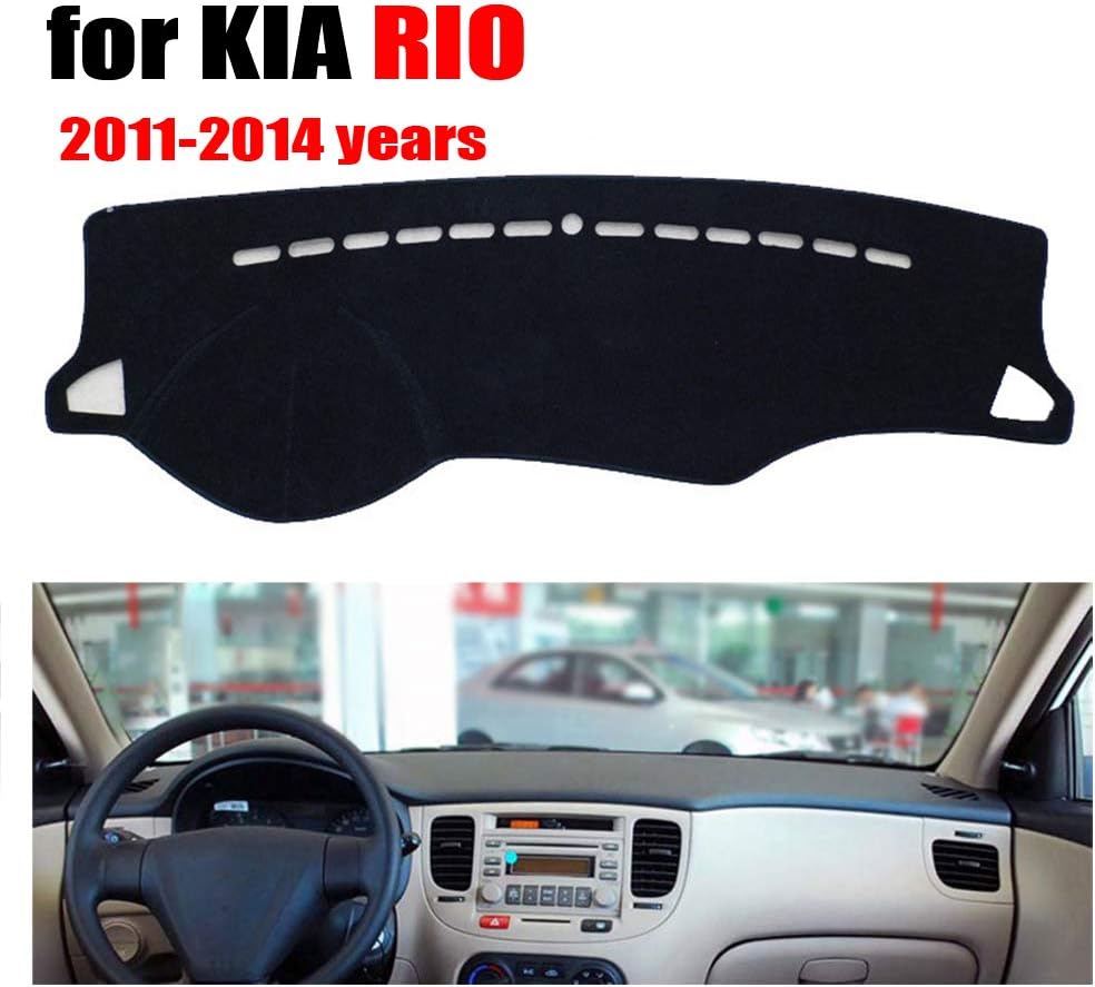 Qnice Car Dashboard Cover for KIA Rio 2011-2014 Left Hand Drive Dash Mat Covers Auto Dashboard Protector Accessories