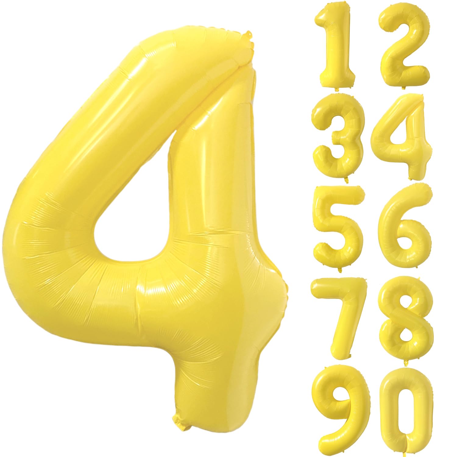 Photo 1 of 40 inch Yellow Number Balloon Giant Foil Helium Balloons Number 4 Balloon for 4th Birthday Party Decorations
