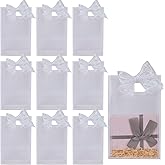 10 Pack Clear Gift Bags with Handles Reusable Transparent Gift Bags with Ribbon Plastic Gift Wrap Tote Bag for Party Favor Christmas Wedding Birthday Thanksgiving Baby Shower Bridal Party