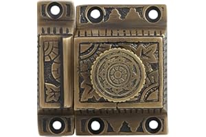 STALLION HARDWARE Brass Cabinet Latch - Antique Brass Finish, Compact & Durable, Perfect for Cabinets & Furniture, Easy Install, Timeless Charm for Any Space