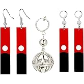 XHBTS 5 Pcs Anime Comic Earrings Cosplay Ear Clip Jewelry Accessories Gifts for Men and Women Resin Pendant Earrings