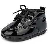 ohsofy Infant Baby Boy Oxford Shoes PU Leather Loafers Rubber and Soft Sole Wedding Dress Shoes Toddler Girl Baby Walking Shoes