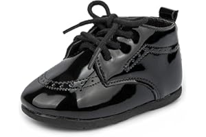 ohsofy Infant Baby Boy Oxford Shoes PU Leather Loafers Rubber and Soft Sole Wedding Dress Shoes Toddler Girl Baby Walking Shoes