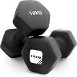 KAYMAN Neoprene Dumbbell Pair 10kg Anti-Slip Hex Edges Water-Resistant