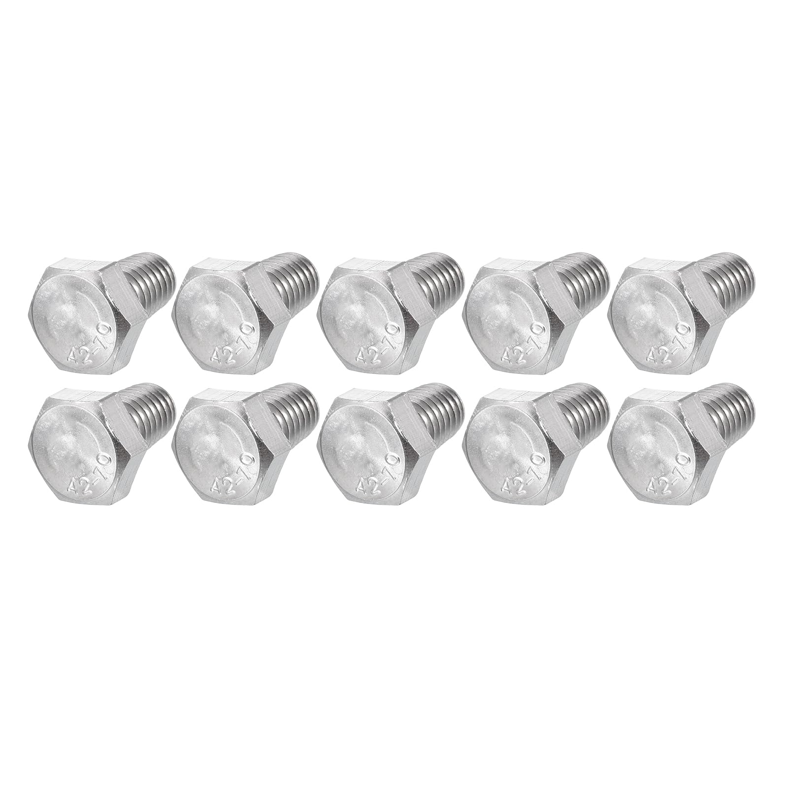 METALLIXITY Hex Bolts (M8-1.25x12mm) 20Pcs, 304 Stainless Steel Coarse Fully Threaded Hex Head Screw Bolt Machine Screws - for Furniture Repair, Silver
