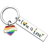 AOBIURV LGBTQ Lesbian Bisexual Gifts Support Pride Romance LGBTQ Accessories for Parade Rainbow Keychain Transgender Gifts for Gay Girlfriend Boyfriend