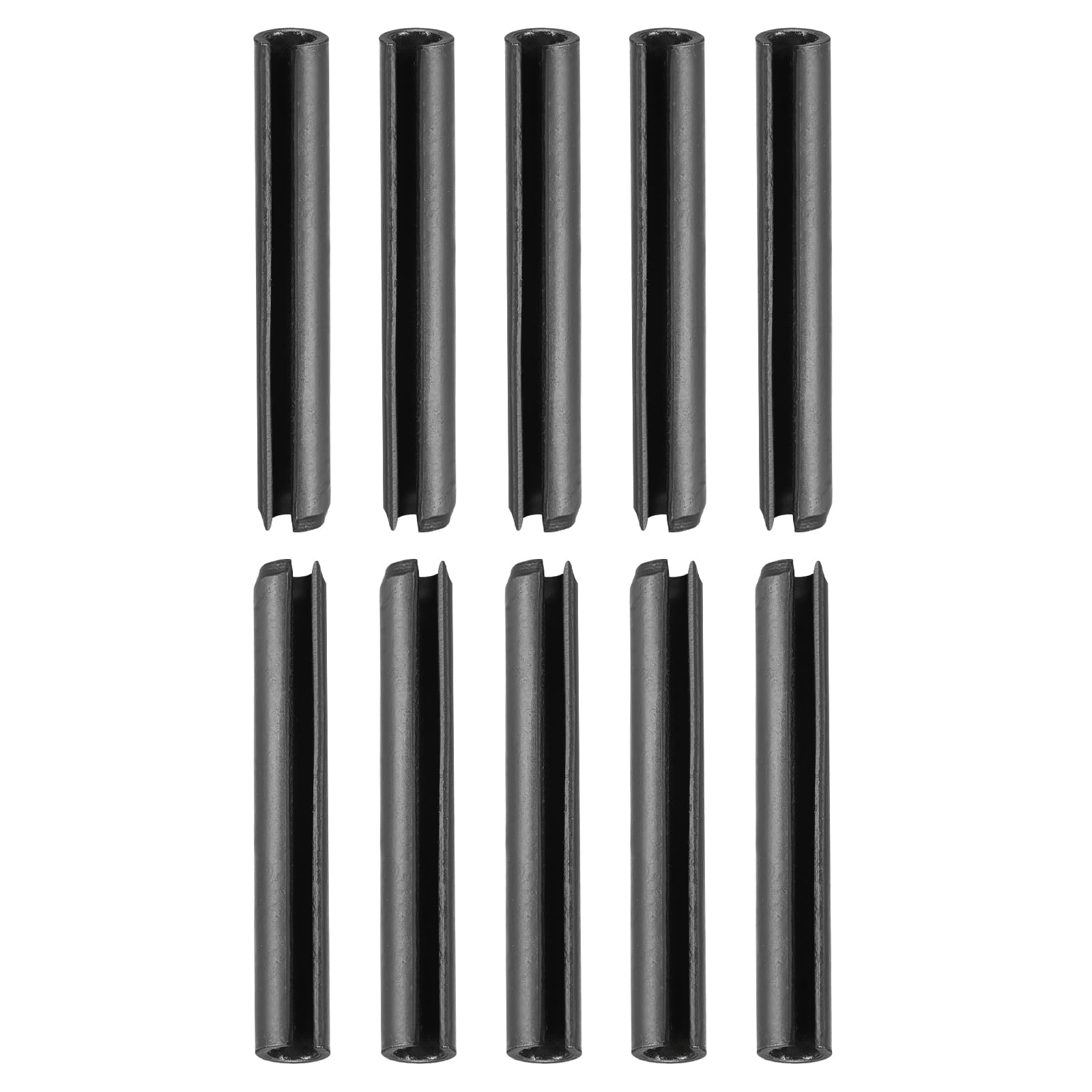 DTGN 5mmx50mm(DxL) Slotted Spring Pin - 30Pack - Good for Home Machine Fastener - 65Mn Spring Dowel Tension Roll Pin - Black