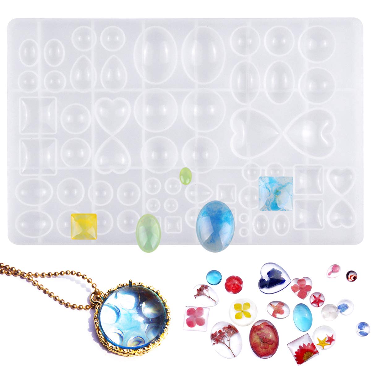 Resin Casting Molds and Tools Set, Jewelry Craft Moulds, DIY Epoxy Resin Mold, Silicone Casting Resin Mould Jewelry Pendant Making Mold for Pendant Bracelet Key Chain Handmade Craft Necklaces