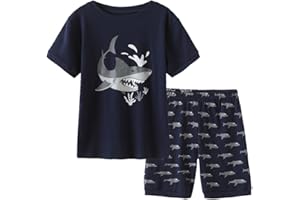 MyFav Big Boys Pajamas 2 Piece Short PJS Cute Cartoon Sleepwear