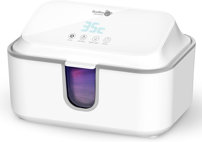 BooBoo Baby Wipe Warmer with UV Sanitiser Night Light Large Dispenser