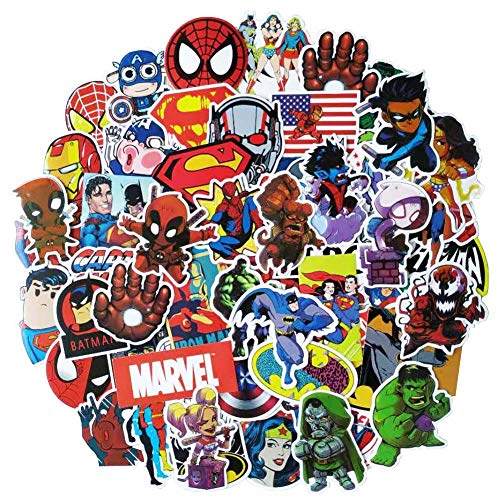 Superhero Stickers Pack 100 Pcs, Marvel Avengers Legends Vinyl Waterproof Decals for Laptops Hydro Flasks Water Bottle Skateboard Snowboard Helmet Bicycle Car Bumper, Gift for Teens Adults Friends - Thumbnail 7