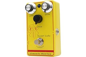 POENVFPO Guitar Overdrive Pedal, DC 9V 6.35mm Input Output Interface Overdrive Effect, Low Gain, True Bypass for Electric Gui