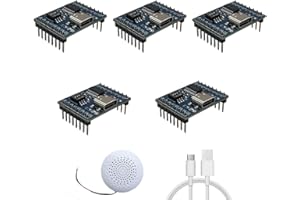 XLW Voice Playback Module,16M Sound Board MP3 Music Player with Speaker,DC3.6-5.2V,USB Downloadable 10 IO Trigger Serial Port Control for Voice Prompts, Broadcast Device Factory, Xmas DIY-5 Pack+Horn