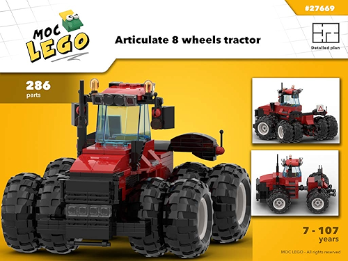 Download Articulate 8 wheels tractor (Instruction Only): MOC LEGO (English Edition) PDF