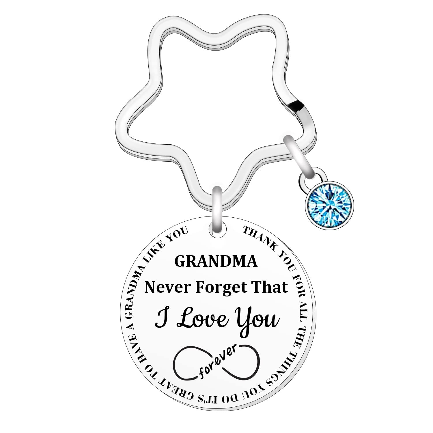 STYFA Grandma Gifts Keyring Grandmother Gifts from Granddaughter Grandson Birthday Christams Mother's Day Gifts for Grandma