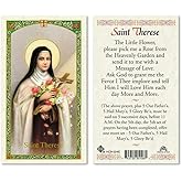 Saint St. Therese Little Flower Laminated Prayer Cards - Pack of 25-