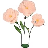 PUIBTOIV 5.8 Ft Giant Artificial Flowers,Large Paper Flower,Huge Poppy Flowers Decoration for Wedding,Hotel,Office,Window Display and Home Farmhouse Decor(Champagne)
