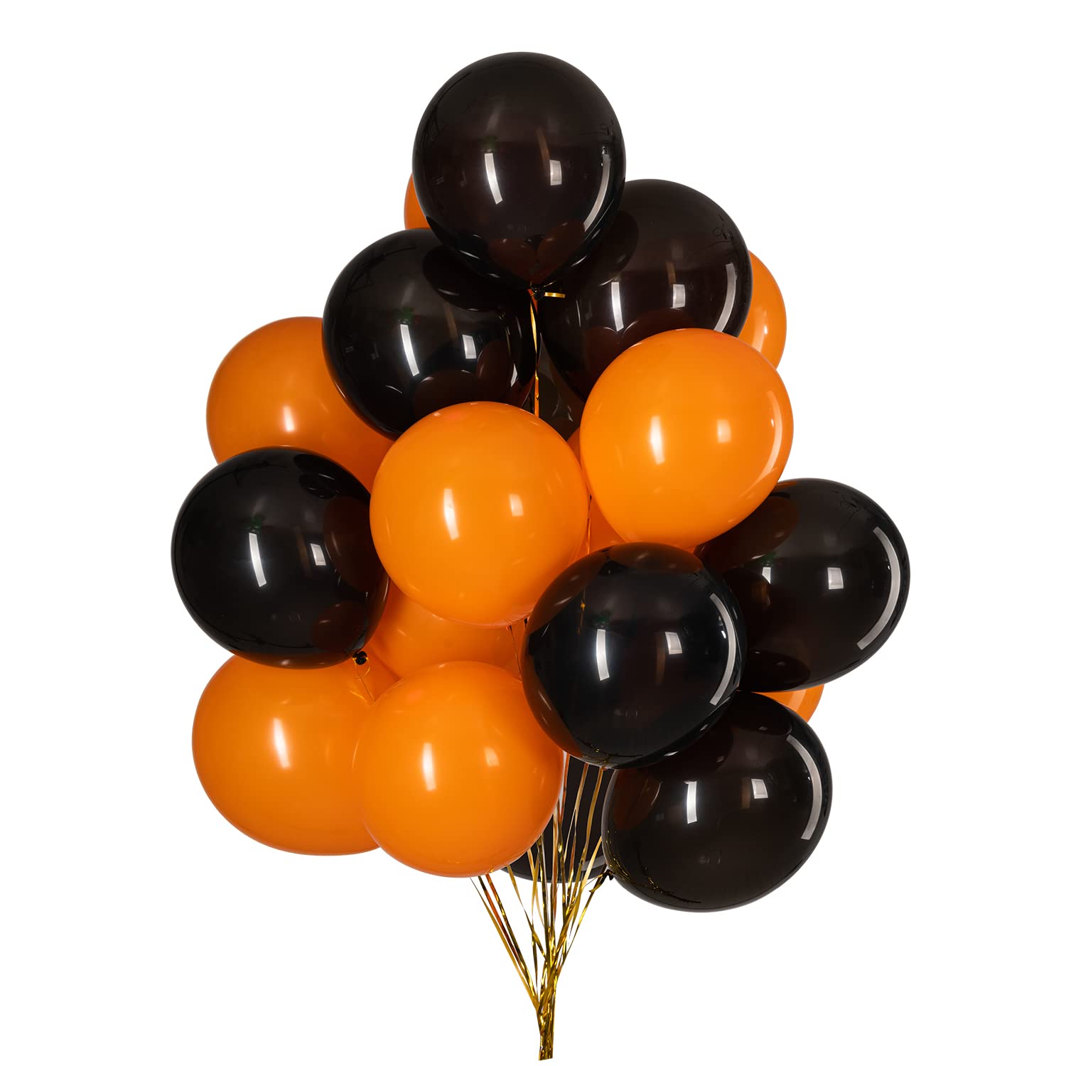 50pcs 12inch Orange and Black Helium Balloons,Latex Balloons for Party Decorations